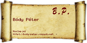 Bódy Péter névjegykártya
